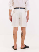 Load image into Gallery viewer, White Linen Trouser Shorts