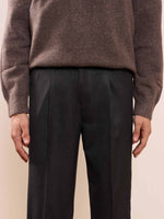 Load image into Gallery viewer, Black Textured Baggy Fit Trousers