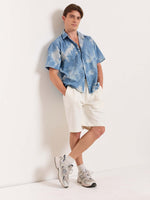 Load image into Gallery viewer, Star Embossed Denim - Cropped Shirt