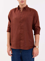 Load image into Gallery viewer, Rust Brown Irish Linen Shirt