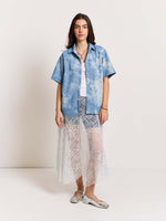 Load image into Gallery viewer, Star Embossed Denim - Cropped Shirt