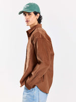 Load image into Gallery viewer, Russet Brown Corduroy Oversized Shirt