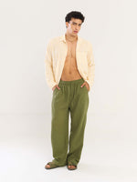 Load image into Gallery viewer, Olive Green Gauze Pull-on Pants