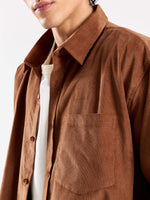 Load image into Gallery viewer, Russet Brown Corduroy Oversized Shirt