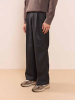 Load image into Gallery viewer, Black Textured Baggy Fit Trousers