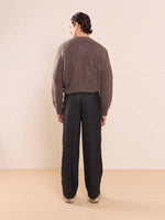 Load image into Gallery viewer, Black Textured Baggy Fit Trousers