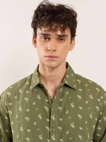 Load image into Gallery viewer, Olive Floral Printed Gauze Shirt
