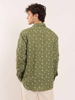 Load image into Gallery viewer, Olive Floral Printed Gauze Shirt