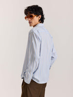 Load image into Gallery viewer, Powder Blue Striped Drape Shirt