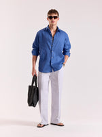 Load image into Gallery viewer, Cobalt Blue Linen-blend Shirt