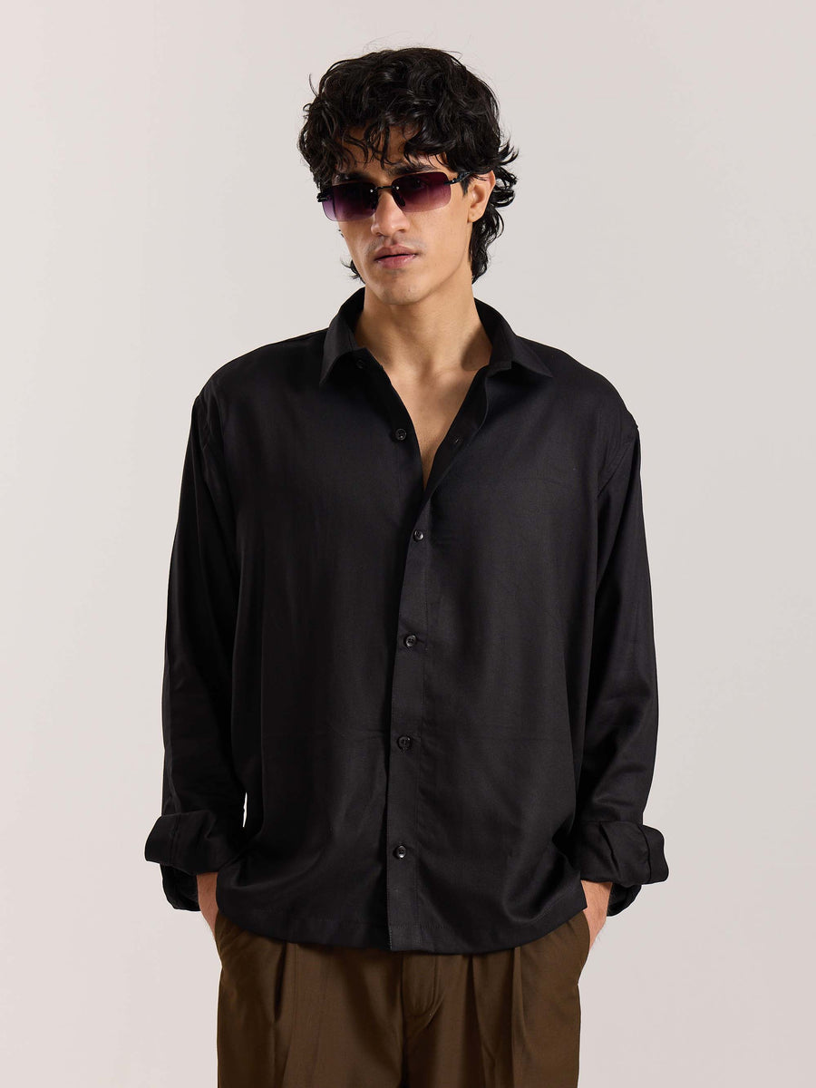 Buy Black Drape Shirt Online at Best Price | 5Feet11