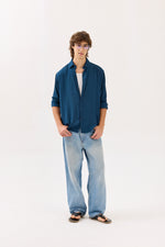 Load image into Gallery viewer, Dark Blue Wrinkled Shirt