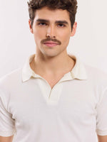 Load image into Gallery viewer, Off White Waffle Knit Polo T-shirt