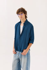 Load image into Gallery viewer, Dark Blue Wrinkled Shirt