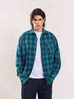 Load image into Gallery viewer, Green Flannel Overshirt
