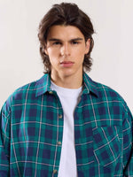 Load image into Gallery viewer, Green Flannel Overshirt