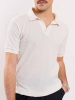 Load image into Gallery viewer, Off White Waffle Knit Polo T-shirt