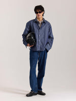 Load image into Gallery viewer, Denim Oversized Cropped Shirt