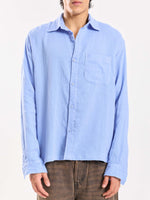 Load image into Gallery viewer, Dusty Blue Gauze Holiday Shirt
