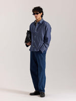 Load image into Gallery viewer, Denim Oversized Cropped Shirt