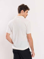 Load image into Gallery viewer, Off White Waffle Knit Polo T-shirt