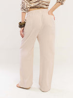 Load image into Gallery viewer, Beige Gauze Pull-on Pants
