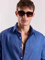 Load image into Gallery viewer, Cobalt Blue Linen-blend Shirt