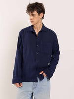 Load image into Gallery viewer, Dark Blue Gauze Holiday Shirt