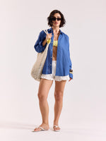 Load image into Gallery viewer, Cobalt Blue Linen-blend Shirt