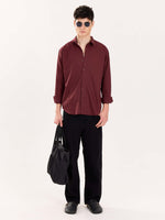 Load image into Gallery viewer, Maroon Poplin Shirt