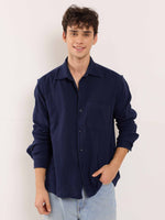 Load image into Gallery viewer, Dark Blue Gauze Holiday Shirt