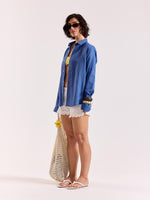Load image into Gallery viewer, Cobalt Blue Linen-blend Shirt