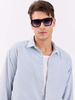 Load image into Gallery viewer, Relaxed Fit Navy Blue Striped Shirt