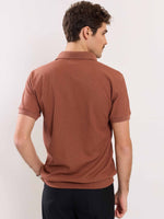 Load image into Gallery viewer, Brown Waffle Knit Polo T-shirt