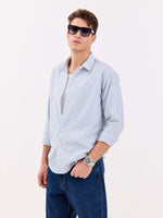 Load image into Gallery viewer, Relaxed Fit Navy Blue Striped Shirt