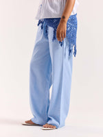 Load image into Gallery viewer, Powder Blue Linen Pull-on Pants