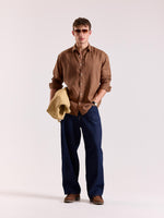 Load image into Gallery viewer, Rust Brown Linen-blend Shirt