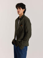 Load image into Gallery viewer, Dark Olive Gauze Holiday Shirt