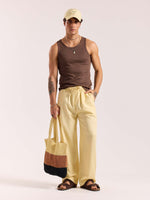 Load image into Gallery viewer, Butter Yellow Linen Pull-on Pants