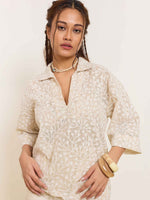 Load image into Gallery viewer, Beige Embroidered Pullover