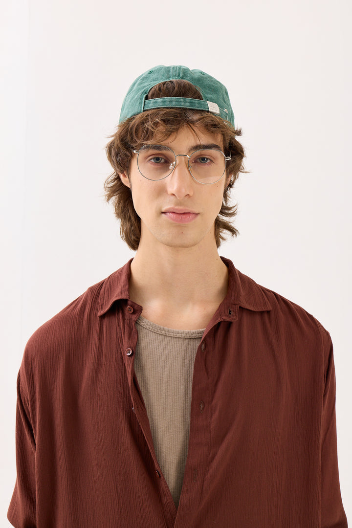 Dark Brown Wrinkled Shirt