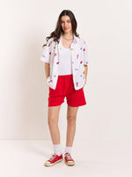 Load image into Gallery viewer, White Bowling Shirt - Cropped Fit