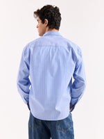 Load image into Gallery viewer, Light Blue Striped Poplin Oversized Shirt