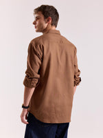 Load image into Gallery viewer, Rust Brown Linen-blend Shirt