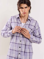 Load image into Gallery viewer, Lilac Flannel Overshirt