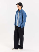 Load image into Gallery viewer, Dusty Blue Corduroy Oversized Shirt