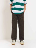 Load image into Gallery viewer, Dark Brown Loose Fit Twill Cargo Trousers