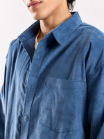 Load image into Gallery viewer, Dusty Blue Corduroy Oversized Shirt