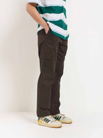 Load image into Gallery viewer, Dark Brown Loose Fit Twill Cargo Trousers