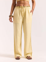 Load image into Gallery viewer, Butter Yellow Linen Pull-on Pants
